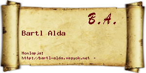 Bartl Alda névjegykártya